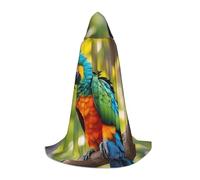 Zhuanyun Fantastic Parrot Feather print Hooded Cloak - Leading Knot Hood, Fit for Theme Parties, Vampire/Witch Costumes