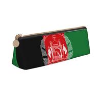Zhuanyun Flag of Afghanistan print Triangle Leather Stationery Storage Bag Multi-Functional Cosmetic Bag, Everyday Use