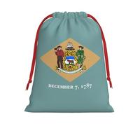 Zhuanyun Flag of Delaware Plush Drawstring present bag for Halloween - fit for Christmas, promotions, annual ceremonies