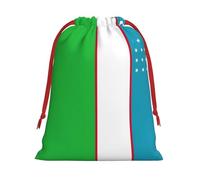 Zhuanyun Flag of the Republic of Uzbekistan Plush Drawstring present bag for Halloween - fit for Christmas, promotions, annual ceremonies