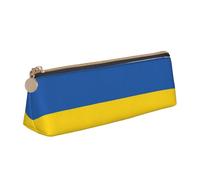 Zhuanyun Flag of Ukraine print Triangle Leather Stationery Storage Bag Multi-Functional Cosmetic Bag, Everyday Use