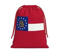 Zhuanyun Georgia State Flag Plush Drawstring present bag for Halloween - fit for Christmas, promotions, annual ceremonies