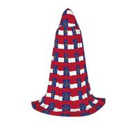 Zhuanyun Georgia State Flag print Hooded Cloak - Leading Knot Hood, Fit for Theme Parties, Vampire/Witch Costumes