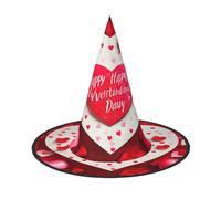 Zhuanyun Happy Valentine's Day print Halloween hat Halloween Costume Accessories Headdress Party Accessories Witch Hat, Black, 1