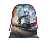 Zhuanyun Historic Old Tower Bridge London Plush Drawstring present bag for Halloween - fit for Christmas, promotions, annual ceremonies
