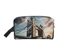 Zhuanyun Historic Old Tower Bridge London print Travel storage bag, daily storage bag, travel toiletries, cosmetics zipper storage bag