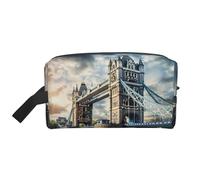 Zhuanyun Historic Old Tower Bridge London print Travel storage bag, daily storage bag, travel toiletries, cosmetics zipper storage bag