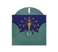 Zhuanyun Indiana State Flag print Luxury Pearlescent Paper Invitation Cards - Baptism, Holiday Gatherings | Includes Envelopes