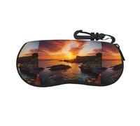 Zhuanyun Ireland Sunset Seascape print Flexible and lightweight glasses case - spacious glasses and sunglasses design, Black, One size
