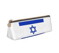 Zhuanyun Israeli flag print Triangle Leather Stationery Storage Bag Multi-Functional Cosmetic Bag, Everyday Use, White, One Size, Lightweight