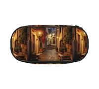 Zhuanyun Italian Old Street print Pencil case with zipper compartment, stationery pencil case, office supplies storage box