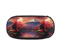 Zhuanyun Japan Mount Fuji Landscape print Pencil case with zipper compartment, stationery pencil case, office supplies storage box
