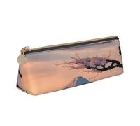 Zhuanyun Japan Mount Fuji Landscape print Triangle Leather Stationery Storage Bag Multi-Functional Cosmetic Bag, Everyday Use