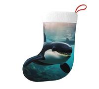Zhuanyun Killer Whales Swim Along Christmas Stockings, fit for Farmhouse Christmas Decoration, Fireplace, Entrance Decoration