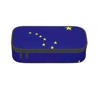 Zhuanyun Large Capacity Storage Bag, Office Supplies Box, Alaska state flag Makeup Bag, Desk Organizer with Stylish, Black, One Size, Concise