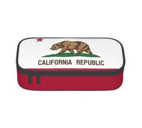 Zhuanyun Large Capacity Storage Bag, Office Supplies Box, California State Flag Makeup Bag, Desk Organizer with Stylish, Black, One Size, Concise