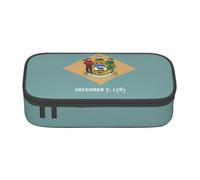 Zhuanyun Large Capacity Storage Bag, Office Supplies Box, Flag of Delaware Makeup Bag, Desk Organizer with Stylish, Black, One Size, Concise