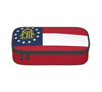 Zhuanyun Large Capacity Storage Bag, Office Supplies Box, Georgia Flag Makeup Bag, Desk Organizer with Stylish, Black, One Size, Concise