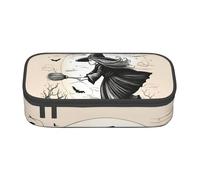 Zhuanyun Large Capacity Storage Bag, Office Supplies Box, Halloween Witch Flying Makeup Bag, Desk Organizer with Stylish
