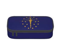Zhuanyun Large Capacity Storage Bag, Office Supplies Box, Indiana State Flag Makeup Bag, Desk Organizer with Stylish, Black, One Size, Concise