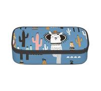Zhuanyun Large Capacity Storage Bag, Office Supplies Box, Llama Cactus Desert Plant Makeup Bag, Desk Organizer with Stylish