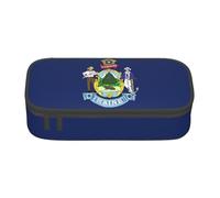 Zhuanyun Large Capacity Storage Bag, Office Supplies Box, Maine State Flag Makeup Bag, Desk Organizer with Stylish, Black, One Size, Concise