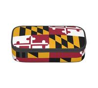 Zhuanyun Large Capacity Storage Bag, Office Supplies Box, Maryland State Flag Makeup Bag, Desk Organizer with Stylish, Black, One Size, Concise