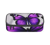 Zhuanyun Large Capacity Storage Bag, Office Supplies Box, Purple butterfly and flower 1 Makeup Bag, Desk Organizer with Stylish
