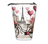 Zhuanyun Love Paris Tower Coffee Wine Perfume Bicycle Heart print Multi functional storage bag, makeup bag wallet, stylish and multifunctional bag, Black, One Size, Fashion