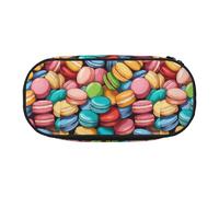 Zhuanyun Macaron Biscuit Flavored print Pencil case with zipper compartment, stationery pencil case, office supplies storage box