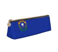 Zhuanyun Nevada State Flag print Triangle Leather Stationery Storage Bag Multi-Functional Cosmetic Bag, Everyday Use
