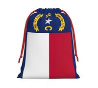 Zhuanyun North Carolina state flag Plush Drawstring present bag for Halloween - fit for Christmas, promotions, annual ceremonies