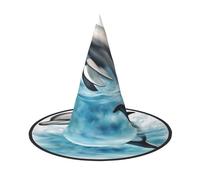 Zhuanyun Ocean Dolphin Looking at You print Halloween hat Halloween Costume Accessories Headdress Party Accessories Witch Hat