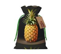 Zhuanyun pineapple Painting print Large Christmas bag, reusable drawstring linen packet, Birthday Parties Supplies
