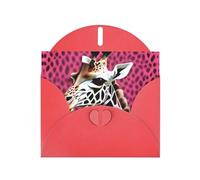 Zhuanyun Pink Giraffe Texture print Luxury Pearlescent Paper Invitation Cards - Baptism, Holiday Gatherings | Includes Envelopes
