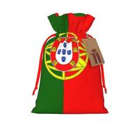 Zhuanyun Portuguese flag print Large Christmas bag, reusable drawstring linen packet, Birthday Parties Supplies