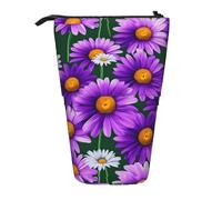 Zhuanyun Purple Daisy print Multi functional storage bag, makeup bag wallet, stylish and multifunctional bag