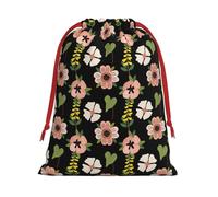 Zhuanyun Red Jasmine Flower Plush Drawstring present bag for Halloween - fit for Christmas, promotions, annual ceremonies