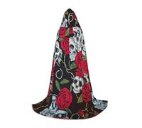 Zhuanyun Rose skull eyes print Hooded Cloak - Leading Knot Hood, Fit for Theme Parties, Vampire/Witch Costumes