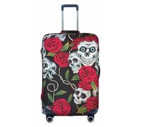 Zhuanyun Rose skull eyes print Washable Travel Luggage Cover Abstract Colorful Print Luggage Suitcase Protector, White, M
