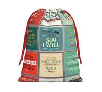 Zhuanyun Sayings Plush Drawstring present bag for Halloween - fit for Christmas, promotions, annual ceremonies