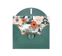 Zhuanyun Spring Flower print Luxury Pearlescent Paper Invitation Cards - Baptism, Holiday Gatherings | Includes Envelopes