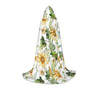 Zhuanyun Sunflower and Corn print Hooded Cloak - Leading Knot Hood, Fit for Theme Parties, Vampire/Witch Costumes