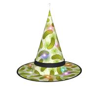 Zhuanyun Sushi Dill Pickles print Pointed Hat Halloween Witch Hat Witch Witch Cosplay Accessories