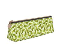 Zhuanyun Sushi Dill Pickles print Triangle Leather Stationery Storage Bag Multi-Functional Cosmetic Bag, Everyday Use