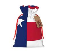 Zhuanyun Texas State Flag print Large Christmas bag, reusable drawstring linen packet, Birthday Parties Supplies