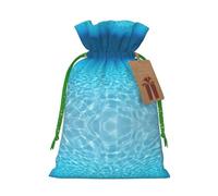 Zhuanyun Tranquil Underwater Scenery print Large Christmas bag, reusable drawstring linen packet, Birthday Parties Supplies