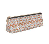 Zhuanyun Triangles Patterns print Triangle Leather Stationery Storage Bag Multi-Functional Cosmetic Bag, Everyday Use
