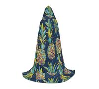Zhuanyun Tropical Fruit Pineapple print Hooded Cloak - Leading Knot Hood, Fit for Theme Parties, Vampire/Witch Costumes