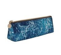 Zhuanyun Tropical Ocean Beach Theme print Triangle Leather Stationery Storage Bag Multi-Functional Cosmetic Bag, Everyday Use